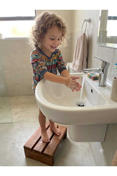 zeixpow Doğal Ahşap Basamak Yetişkin, Çocuk Banyo Wc Lavabo Merdiven Yükseltici