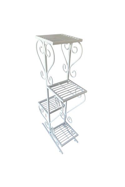 Strend Pro Suport pentru ghivece, Alb, dimensiuni 50x22x105 cm, picioare regl...