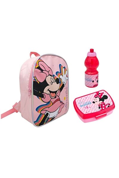 Minnie Mouse Ghiozdan gradinita echipat Minnie Mouse, 28 x 23 x 10 cm, cu rec...