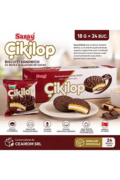 Saray CIKILOP SANDWISH BISCUITS MERRY GLAZE WITH COCOA 18GR 24PCS