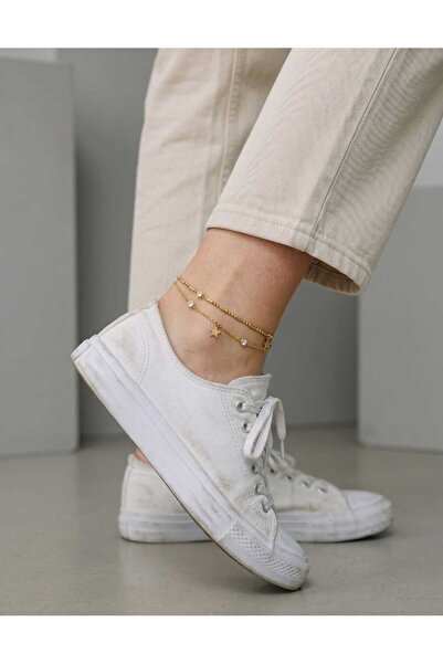 Generic Brand 18K GOLD PLATED STAINLESS STEEL MOTEL STAR ANKLE BRACELET