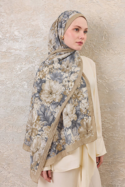 SilkTouch Beige Florina Patterned Shawl