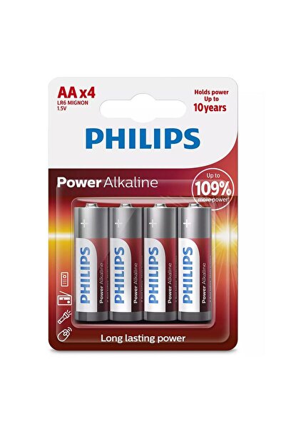 Philips Set de 6 baterii alcaline Power, AA, dimensiune LR06, 1.5 V
