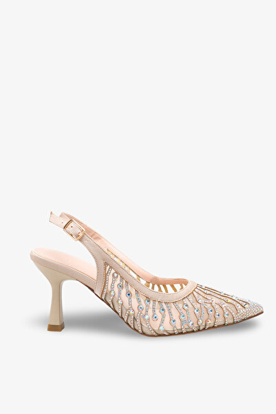 İNNABUTİKK Helias Women's Stone Evening Dress Shoes - Gold