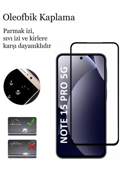 CEPSTOK Redmi Note 15 Pro 5G Kırılmaz Cam 5D Tam Kaplayan 9H Temperli Ekran Koruyucu
