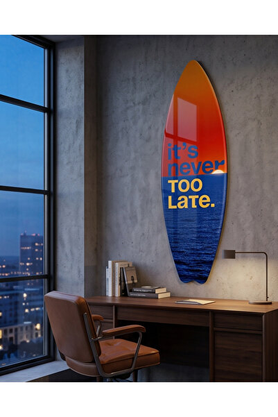 FavloArt Surfboard Duvar Tablosu ''İst never '' Ev Ofis Dekoru