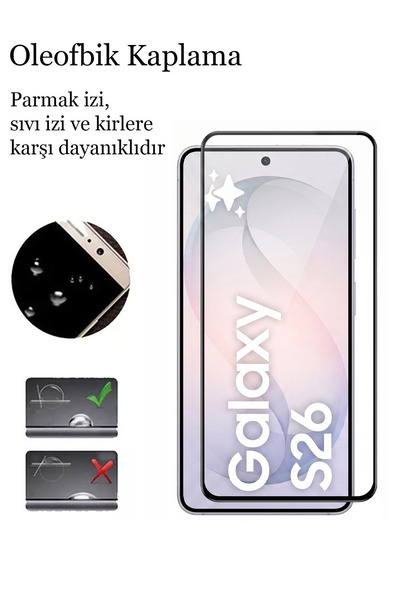 CEPSTOK Samsung Galaxy S26 5D Tam Kaplayan 9H Temperli Ekran Koruyucu