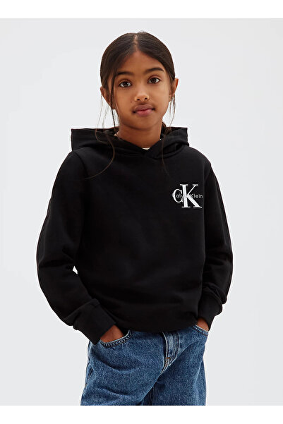 Calvin Klein Siyah Erkek Çocuk Regular Fit Sweatshirt LV1CKTJB08BEH- MONOLOGO...