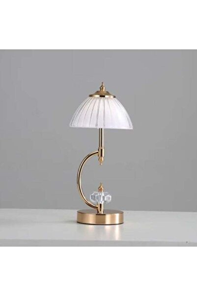 DubaiGallery Creative Table Lamp with Elegant Gold Finish, Decorative Glass S...