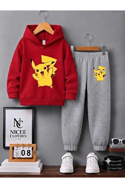 NC Nicee Clothes Детски унисекс анцуг комплект (зимен, с щампа на Пикачу на м...