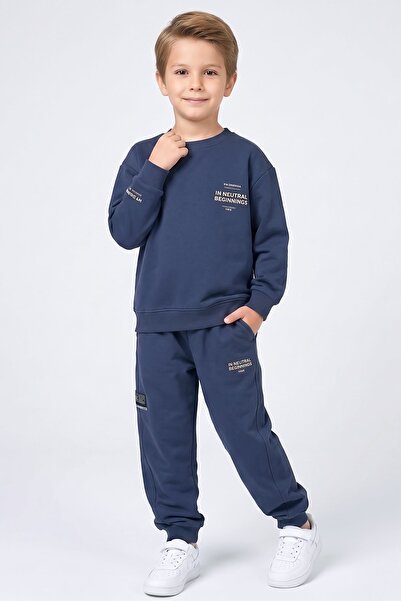 Dmb Boy's 4 Season Non-Ironed Cotton Tracksuit Set