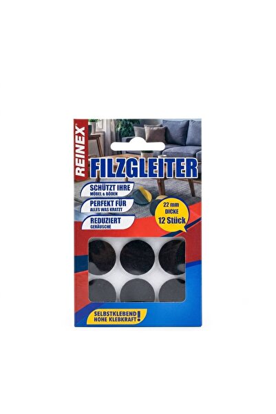 REINEX Set of 12 Reinex felt protectors, diameter 22 mm, black/white, for fur...