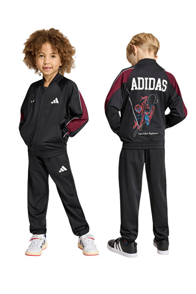adidas Siyah Erkek Çocuk Desenli Eşofman Takımı KG6137 LK MRVL SM TS