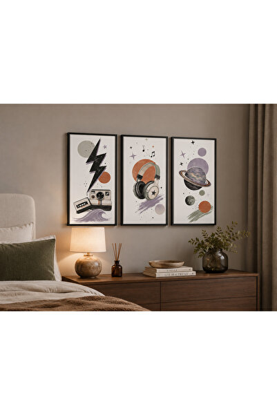 NO&PİX DESİNG Modern Retro 3’lü A4 Dekoratif Poster Tablo Seti