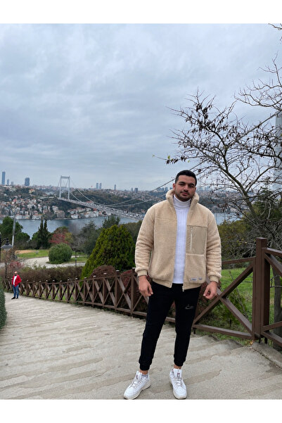 LUSİNE Peluş Polar Mont Fermuarlı Dik Yaka