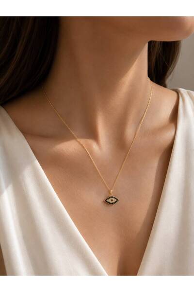 Green'DAL Women's Gold Color Steel Chain Necklace with Stone Evil Eye Figure