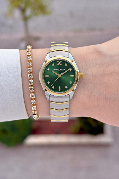 Daniel Klein Kadranı Yeşil Kordonu Sarı Silver Renk 30 mm 24 Ay Garantili Kad...