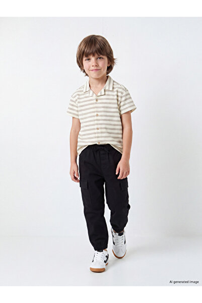 LC Waikiki Lcw Kids Black Regular Fit Boys' Cargo Jogger Pants