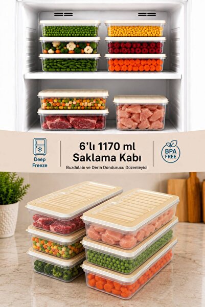 Funny Life Set of 6 Freshbox Storage Containers Suitable for Microwave and Re...