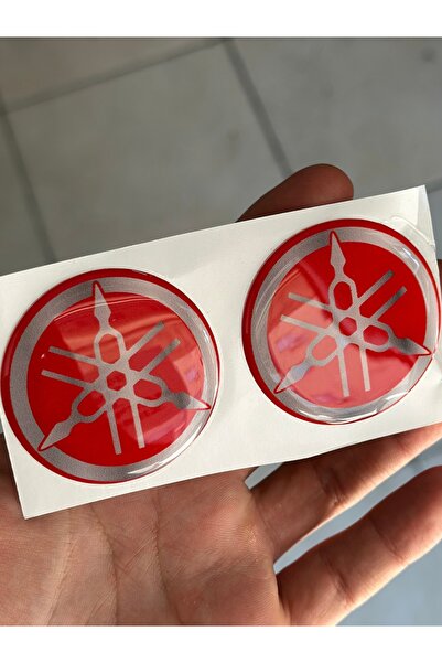 LS2 Yamaha Red Motorcycle Resin Sticker Filled Sticker 5X5 cm Dimensions