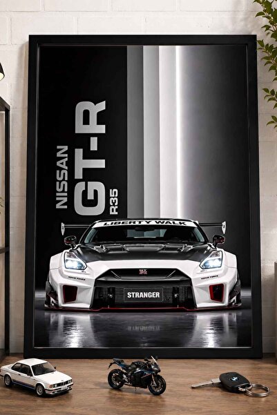 dudekohome Nissan GT-R R35 Liberty Walk Poster Çerçeveli Tablo JDM Araba Deko...