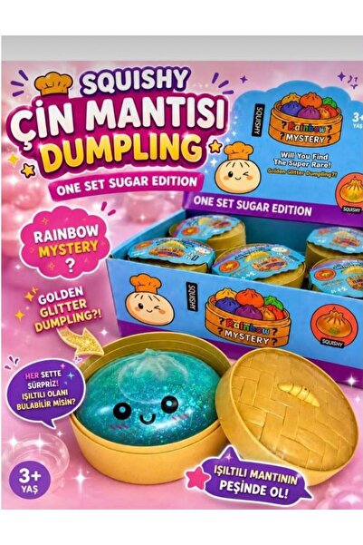 abnturk 1 Adet Squishy Çin Mantısı Renkli Simli Sürpriz Sukuşi Oyuncak Yumuşa...