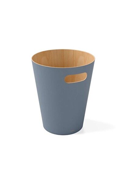 umbra Coș de gunoi modern Woodrow - Umbra, cu mânere integrate, lemn, albastr...