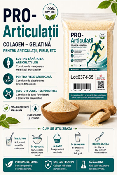 Top Ingrediente PRO Articulatii - Gelatina Alimentara - 500g