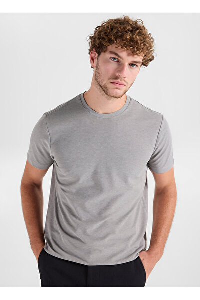 ALTINYILDIZ CLASSICS Gri Erkek Bisiklet Yaka Slim Fit T-Shirt ACE091262933