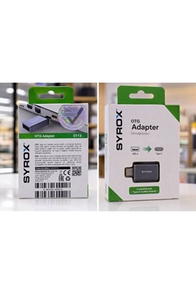 Syrox Type-C USB OTG Adaptör Dönüştürücü – USB-A to Type-C Şarj ve Veri Aktar...