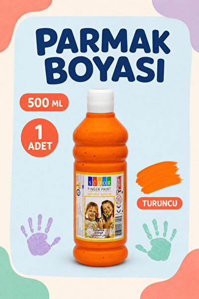 Minopi Südor Turuncu Parmak Boyası 500 ml – Büyük Boy Çocuk Etkinlik Boyası