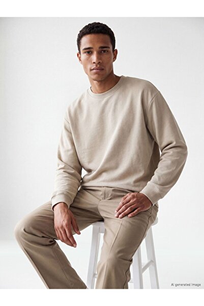 LC Waikiki Lcw Vision Beige Crew Neck Men's Sweatshirt