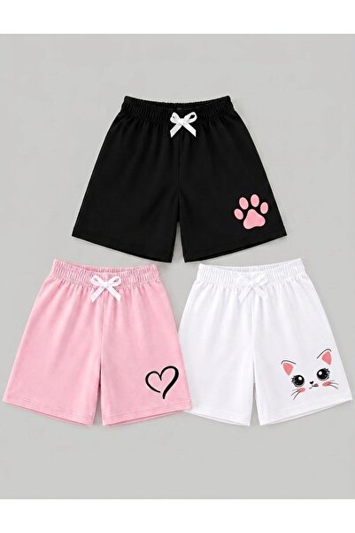 Kids Summer Girls' 3-Pack Printed Comfortable Shorts