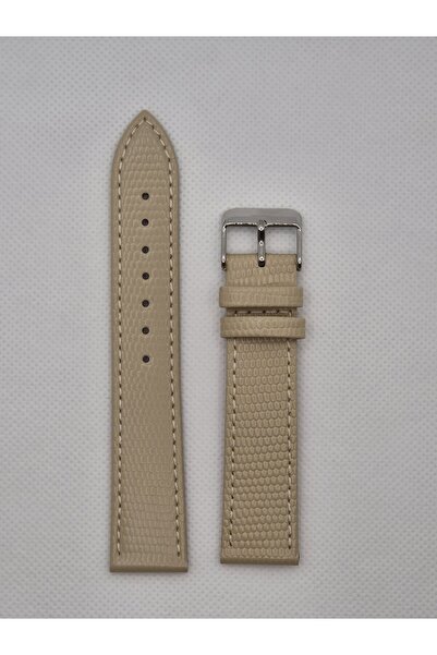 Genel Markalar 20mm Krem Deri Saat Kayışı