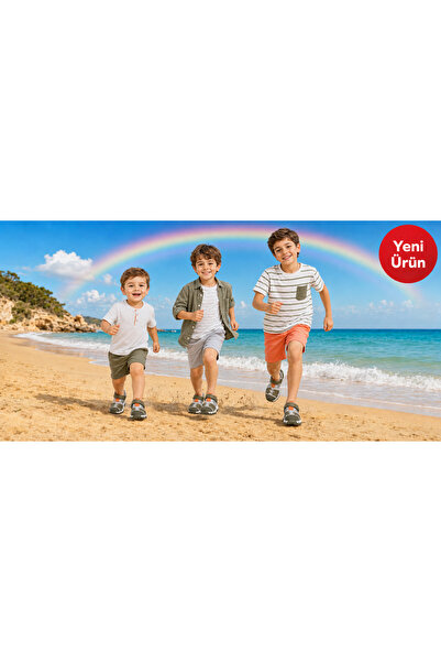 BS BEYAZ SHOES Boys' Sandals with Velcro, Comfortable and Lightweight, Non-Sl...