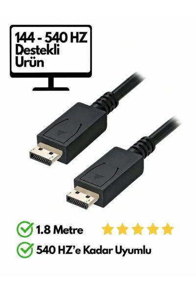 KRL Displayport Dp Kablo 1080p@360hz, 2k@240hz, 4k@60hz Gaming \ Sinema