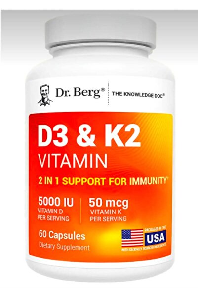 Dr. Berg Nutritional Dr. Berg D3 & K2 Vitamin 5000 IU 50 mcg 60 Kapsül