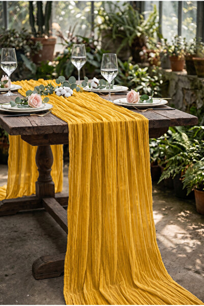 Soft Kare Bohemian Tulle Runner Tablecloth – Elegant Sophistication and Moder...