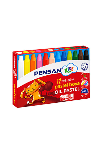 Pensan Kidz Pastel Boya 12 Renk – Canlı Renkli Çocuk Pastel Boya Seti