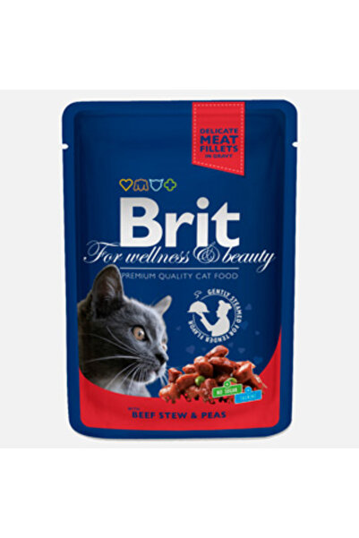 Brit Care Brit Premium Cat plic cu carne de vita si mazare 100 gr