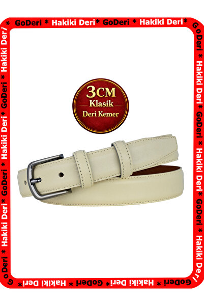 GoDeri 100% prava koža, svetlo krem boja, muški kaiš 3cm, ženski kaiš 3cm, un...