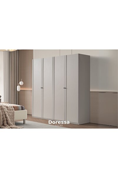 Doressa Living Mony Beige 4 Kapılı Gardırop