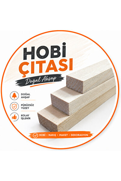 pinoxi Ahşap Hobi Çıtası 17x27 mm uzunluk 20 cm - 10 adet