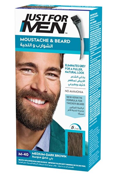 Just For Men Mustache & Beard – Beard Dye For Men, Medium Dark Brown, M-40, E...
