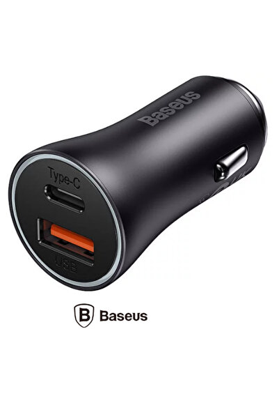 Baseus INCARCATOR auto Golden Contactor Max, Încărcare rapidă 60W, 1 x USB 5V...
