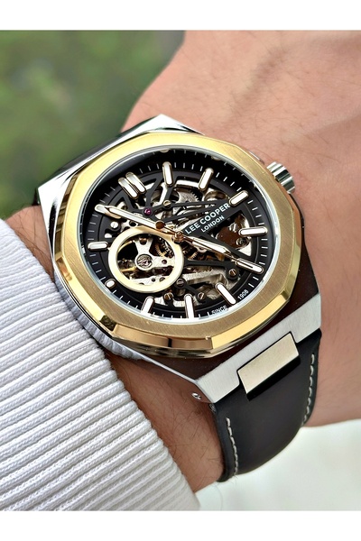 Lee Cooper Automatic Mechanism Black Color 24 Months Warranty 5 Atm Leather C...