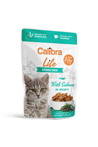 Brit Care Calibra Cat Life Pouch Sterilized Salmon in Gravy 85 g