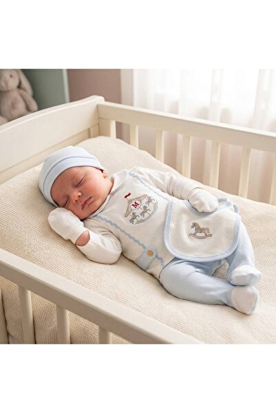 lisaloom baby & kids Little Carousel 0-3 Months Baby Boy Set of 5 – Hat, Glov...