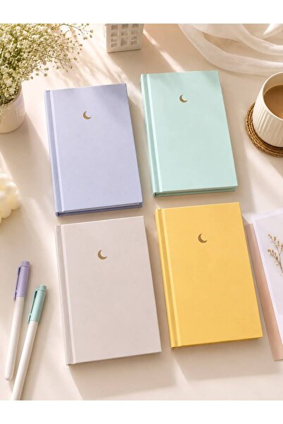 ÖZ KIRTASİYE 4'lü Defter Seti Düz Çizgisiz Sert Kapak Defter 10x13 Cm Notebook
