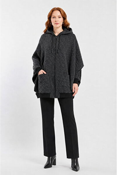 Neden Tekstil Women's Hooded Oversized Knitwear Cardigan